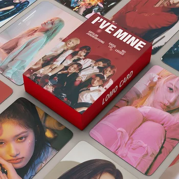 KPOP 55vnt/set IVE Albumas I'VE MINE Wonyoun Lomo Kartice REI LIZ Gaeul Leeseo Eleven Girl Group Collection atvirukų nuotraukų kortelė