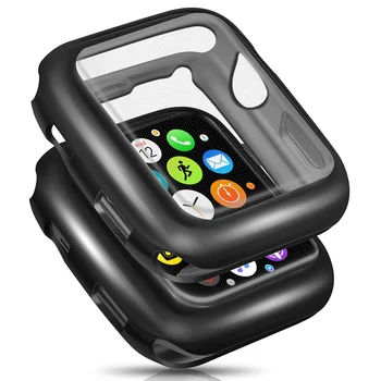 Ekrano apsauga Apple Watch dėklas 45mm 41mm 44 40MM 42 38MM Full TPU buferis Dangtelio priedai iwatch serija 8 7 9 SE 6 5 4 3