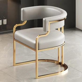 Patogios minimalistinės prabangios valgomojo kėdės Porankis Minkštas laisvalaikio kėdės Makiažas Grožio salonas Silla Comedor Šiaurės šalių baldai