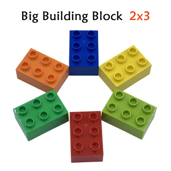 Didelių dalelių statybinis blokas 50/25/13vnt Komponentai su dideliais 2x3 