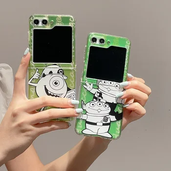 Cartoon Disney Alien Monsters Universities Phone Case for Samsung Galaxy Z Flip 3 4 Z Flip 5 5G Hard PC Anti-drop Back Cover