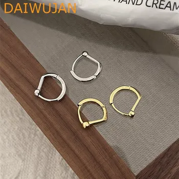 Aukso spalvos variniai geometriniai lankų auskarai moterims Maži paprasti apvalaus apskritimo apkabinimai Ausų žiedai Steampunk aksesuarai