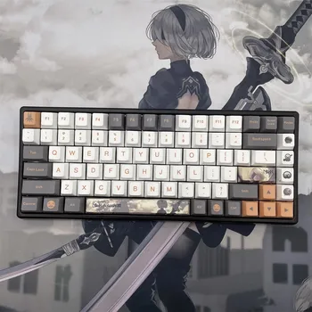 130 Keys Game Anime Keycaps PBT Dye Sub Keycap Cherry Profile Key Cap For Mechanical Keyboard NieR Automata 2B