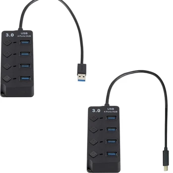 USB/TypeC šakotuvas su 3 USB 2.0 prievadais ir 1 USB prievadu universaliam ryšiui T5EE