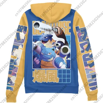 2024 Pokemon Blastoise Ash Greninja 3d Child Print Hoodie Vyrai Moterys Laisvalaikio džemperis Y2k Hoodie Fashion Streetwear Pullover