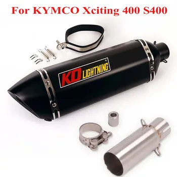 Slip on Motorcycle System Muffler Escape Middle Connect Link Tube Išmetimo sistema KYMCO Xciting 400 S400 2017-2020