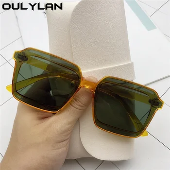 Oulylan Fashion Square akiniai nuo saulės Vyrai Vintage Prekės ženklo dizaineris Tuščiaviduriai akiniai nuo saulės Moterų tendencijos Gradiento akiniai UV400