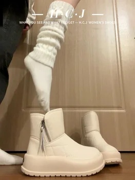 Apvalus pirštų užtrauktukas Lady Boots Australia Batai-moteriški batai Žieminė avalynė Plush Snow Med 2023 Kulkšnies kailis Solid Rome Basic PVC slydimas