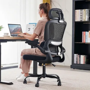 TRALT biuro kėdė Ergonomiška stalo kėdė, 330 svarų namų tinklelis Biuro stalo kėdės su ratukais, patogi žaidimų kėdė