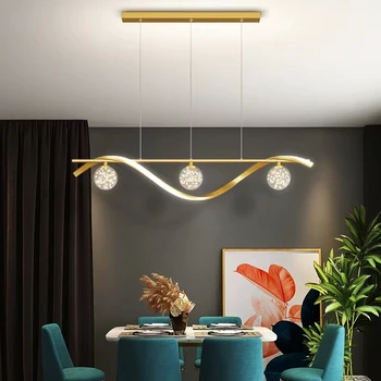 Modernus LED šviestuvas svetainei Valgomasis Stiklinis rutulinis virtuvės šviestuvas Namų dekoro apšvietimas Kūrybinis Dinin Krištolo šviestuvas