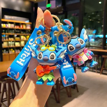 New Disney Stitch Toys Keychains Pakabukas Animacinis filmas Kawaii silikoninės lėlės Lilo & Stitch Anime raktų pakabukas Žaislai Automobilinis krepšys Pakabukas Raktų pakabukas