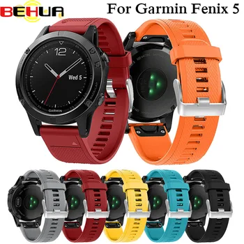 BEHUA 22mm laikrodžio juostos dirželis, skirtas Garmin Fenix 5 6 Pro Forerunner 935 945 Smart Watch Quick Release Silicone Easy fit Wrist Band