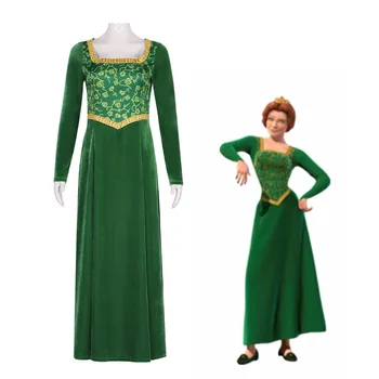 Princesės Fionos suknelė Šrekas Cosplay kostiumas Helovinas Puošni žalia suknelė Fantazijos vakarėlio kostiumas Vaidmenų žaidimas suaugusiai moteriai