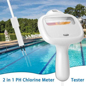 CL Testeris 2 in 1 Vandens kokybė PH Chloras PC-104 Nešiojamas lygio matuoklis Analitinis PH skaitmeninių prietaisų baseino SPA