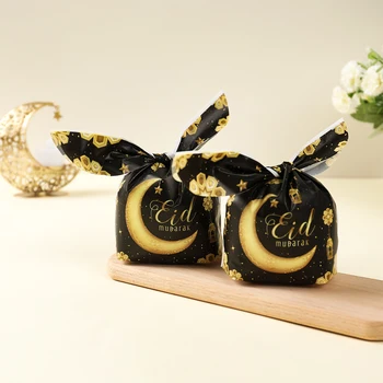 Eid Mubarak saldainių maišeliai Sausainių dovanų maišeliai Ramadanas Kareemas Triušio ausies dovanų maišeliai Islamo musulmonų vakarėlis Kepimo pakuotės dekoravimas 2024