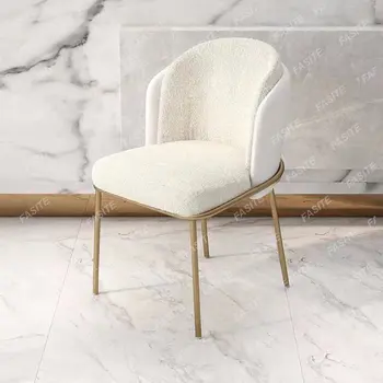Šiaurietiškos pagalvėlės Prabangios kėdės Valgomasis Metalinės kojos Dizainas Minimalistinis Suaugusiems Kėdė Laisvalaikio makiažas Silla Comedor Namų baldai