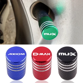 Aliuminio padangų vožtuvo dangteliai Automobilio emblemos dulkių dangtelis Isuzu Ascender aksioma D-Max Mu-X 4X4 Rodeo Amigo 4WD Axiom Panther automobilio stilius