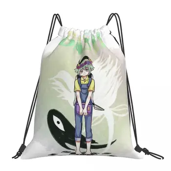 Omori Anime vaizdo žaidimų kuprinės Nešiojami krepšiai su raišteliais Sutraukiamas raištis Ryšulys Kišeninis sportinis krepšys Knygų krepšiai Vyrui Moteris Studentai
