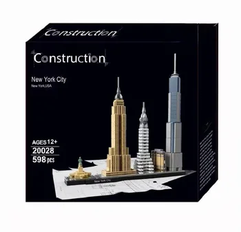 Niujorko architektūra Panorama Statybiniai blokai Set Tower Edifice Bricks Town Street View Surinkti žaislus vaikams Dovanos