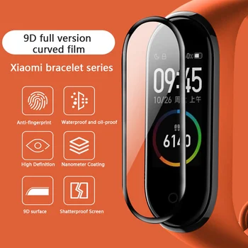 10D plėvelės stiklas, skirtas Xiaomi Mi Band 8 7 6 Ekrano apsauga Miband 6 5 4 Smart Watchband Full Protective Cover Case Dirželio apyrankė
