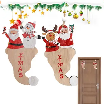 Kalėdų senelio eglutės ornamentas Mediniai kalėdiniai papuošalai Kalėdų senelio skrybėlės pakabukas Šventiniai pakabukai Kalėdų eglutės pakabukas