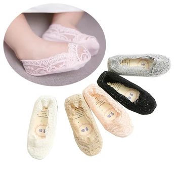 1-10 metų mergaitė nėriniuotos kulkšnies kojinės kūdikio kojinė vasara kūdikis mažylis kietas kvėpuojantis sekluma nematomas minkštas mielas madingas kojinė