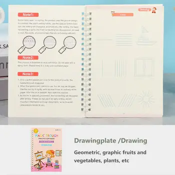 Vaikų kaligrafijos mokymosi medžiaga Daugkartinio naudojimo kaligrafijos praktikos rinkinys Kopijavimo knygelė vaikams Rašysenos praktikos knyga vaikams