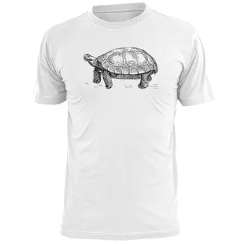 Mens Handrawn Tortoise Sketch Marškinėliai Laukinės gamtos roplys