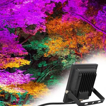 RGB prožektorius spalvingas vandeniui atsparus dulkėms parko vejos apšvietimas 30W AC85-265V 120 laipsnių 16 spalvų 4 dinaminiai režimai