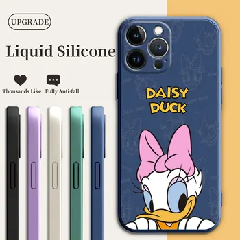 Skystas silikoninis dėklas, skirtas Apple iPhone 14 11 13 Pro Max 12 Mini 7 8 X XS SE XR 6 6S Candy Color Phone Cover Cute Donald Duck Capa