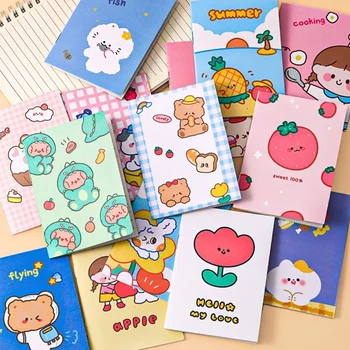 Korea Cartoon Anime Coil Notebook Small Notepad Animal Rollover Office School Learn Supplies Mini Kawaii Monthly Daily Planner
