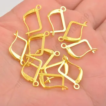 Patrauklus kvadratas Geltonas auksas Spalva Aukštos kokybės kabliukas Auskarų ausų segtukas 