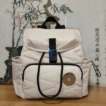 BYL-01 Neperšlampamas nailoninis pirkinių krepšys, madingas, prabangus ir išskirtinis PU odos vientisos spalvos, didelės talpos mamytės kuprinė