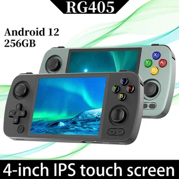 Anbernic RG405m Retro žaidimų konsolė Rankinis 4 colių ekrano salės jutiklis 128G aliuminio lydinio mini nešiojamos vaizdo konsolės PS2 PSP