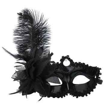 Maskaradinė plunksnų kaukė moterims seksualiai pusei veido princesės kaukė Helovino iškirpimas Prom vakarėlio kaukių aksesuarai