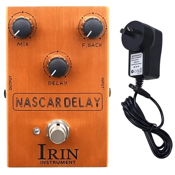 IRIN AN-37 Analoginio delsos pedalas su 9V adapteriu Klasikinis BBD senovinio delsos efekto pedalas elektrinei gitarai True Bypass