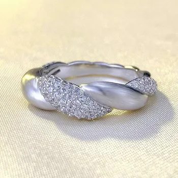 2023 Naujas S925 sidabru inkrustuotas pilnas deimantinės gėlės šlifuotas žiedas, populiarus dizainas, mados rūmų stilius