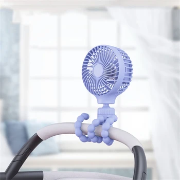 Atnaujintas kūdikių vežimėlio ventiliatorius mini nešiojamas ventiliatorius baterija valdomas lankstus trikojis mažas spaustukas ant ventiliatoriaus rankinio stalo ventiliatoriaus dovana 0
