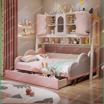 Medžio masyvo ąžuolas Vaikiška lova Mergaičių lova Princesės lova Minkštas krepšys Vaikiška lova su spinta Viena