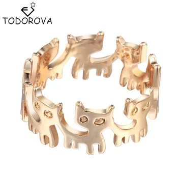 Todorova Connect Katės žiedas Mielas mados papuošalas Gyvūnų žiedas moterims Jaunos merginos dovanos Anel didmeninė prekyba