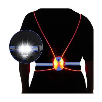 Naktinė bėgimo šviesa Šviesą atspindinti liemenė LED krūtinės lempa USB įkrovimas Kempingo žvejyba Dviračių liemenė Lemputė (tamsiai mėlyna)