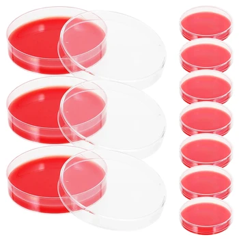 10vnt Kraujo plokštelių kultūra Petri lėkštelė Augimo terpė PE sterilūs indai Lėkštės Laboratorijos, skersmuo 90mm