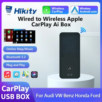 Hikity Belaidis Android Auto adapteris Belaidis Apple CarPlay Ai Box AI Voice USB type-C Dongle skirtas Audi VW Benz Honda Ford