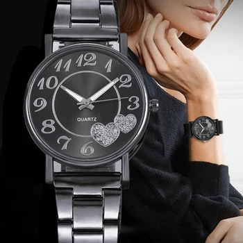 2023 Madingi moteriški laikrodžiai Vyriškas auksinis laikrodis Sidabrinis širdies ciferblatas Silikoninis tinklinis diržo rankinis laikrodis Reloj Mujer Montre Femme moteriškas laikrodis