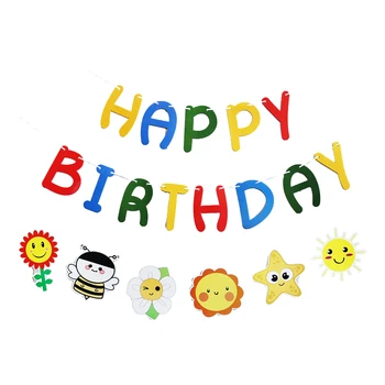 1vnt Rinkinys 16 4 pėdų vaivorykštės popierinė kortelė gimtadienio vakarėliui Su gimtadieniu dekoracijos Su gimtadieniu reklamjuostė Su gimtadieniu ženklas