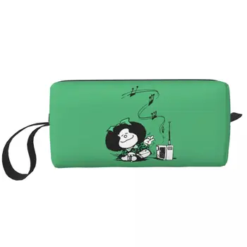 Mafalda Music Makeup Bag Pouch Quino Argentina Cartoon Cosmetic Bag Travel Toiletry Bag Organizer Storage Bag Men Women
