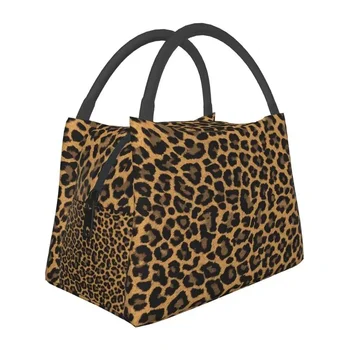 Cheetah Spausdinti Termiškai izoliuotas pietų krepšys Leopardo odos kamufliažas Pietų tote lauko kempingui Kelioninis maistas Maisto dėžutė