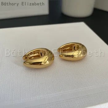 Elizabeth Báthory Fashion Boutique dizainerių prekės ženklas Brass Plateed 18K Gold Maži apvalūs auskarai Moteris Prabangūs papuošalai Gimtadienio dovana