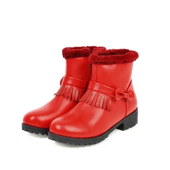 Sniego batai moterims Neperšlampami žieminiai hick kailiniai slydimui atsparūs aulinukai Mergaičių batai Moteris Botas Mujer raudona juoda mažas dydis 32-43 D-53