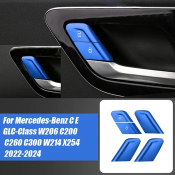 Automobilio salono durų užrakto mygtuko jungiklio apdailos lipdukas Mercedes-Benz C E GLC-Class W206 C200 C260 C300 W214 X254 22-24